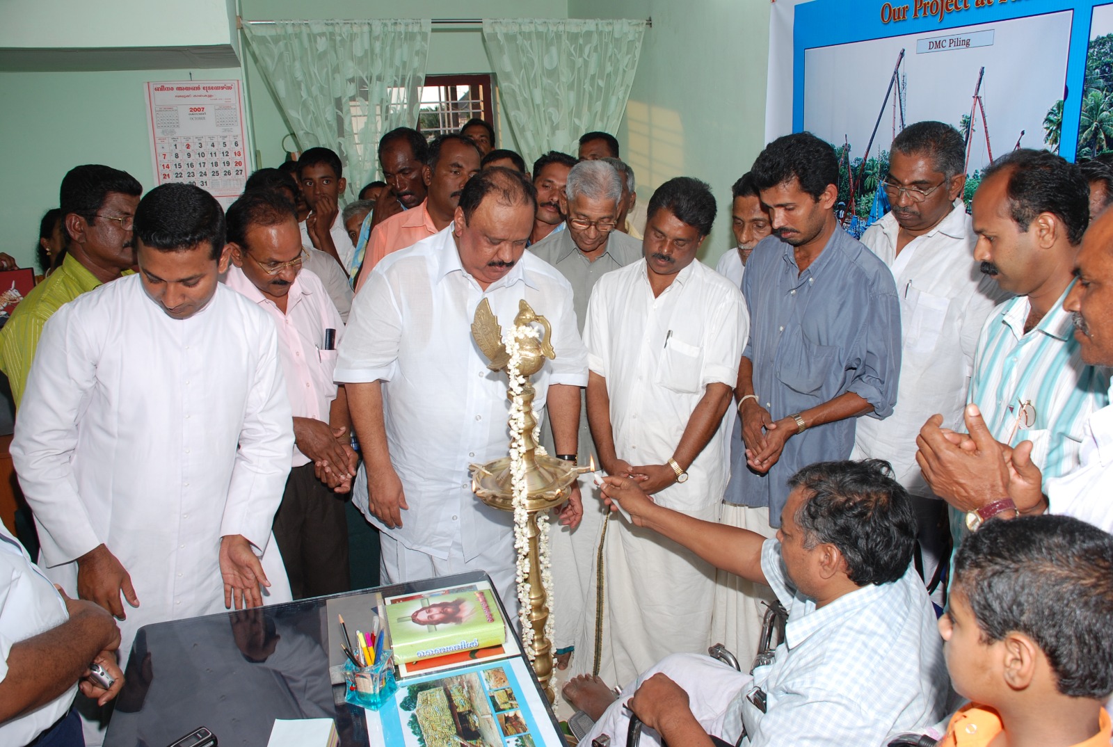 Blessing ceremony with the Standard Pile Foundation team